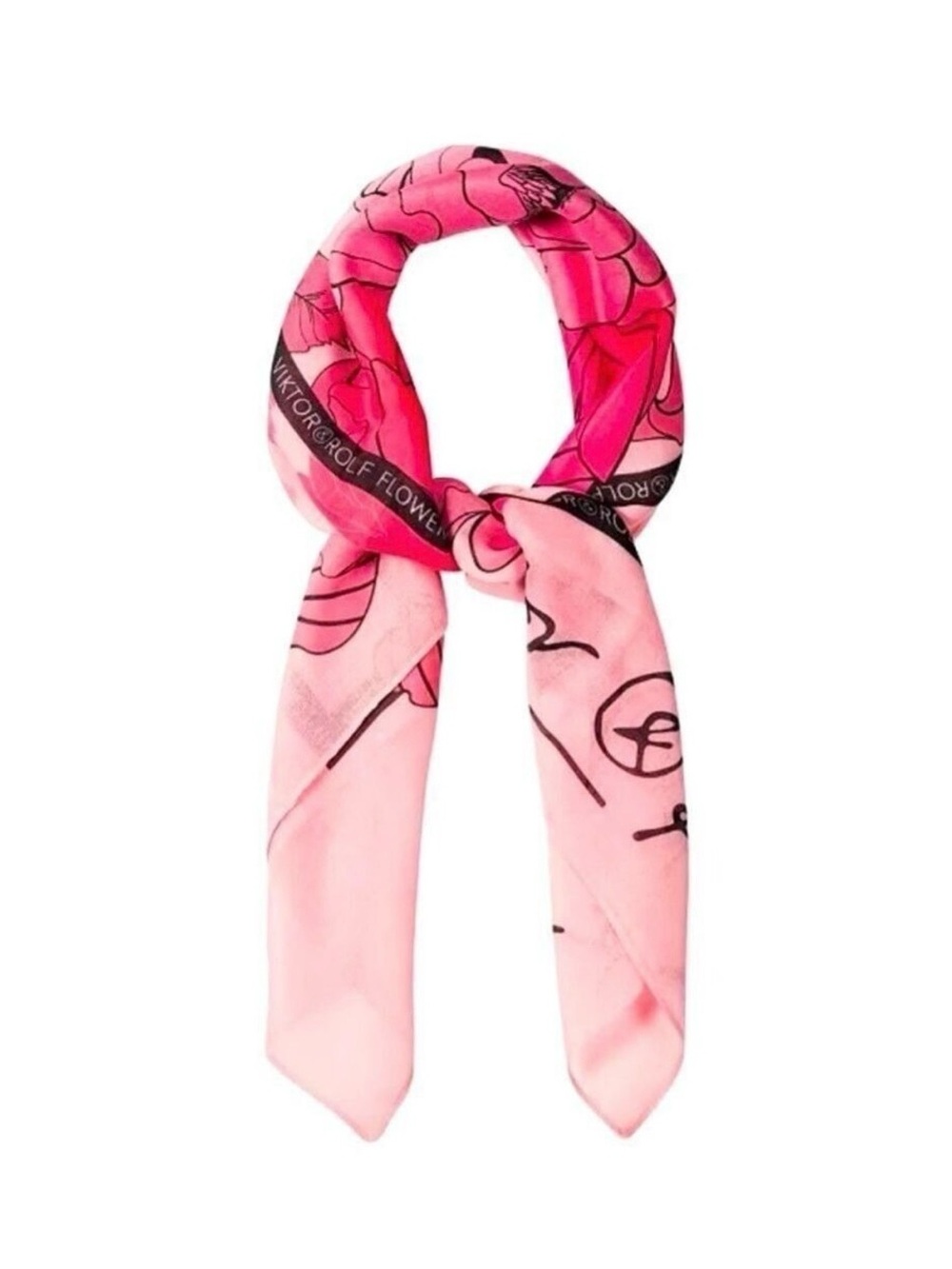 Viktor & Rolf Flowerbomb Scarf 90 x 90 cm Pink Floral GWP Limited Edition